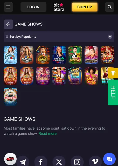 Scarica l’app Monopoly Live da bitStarz
